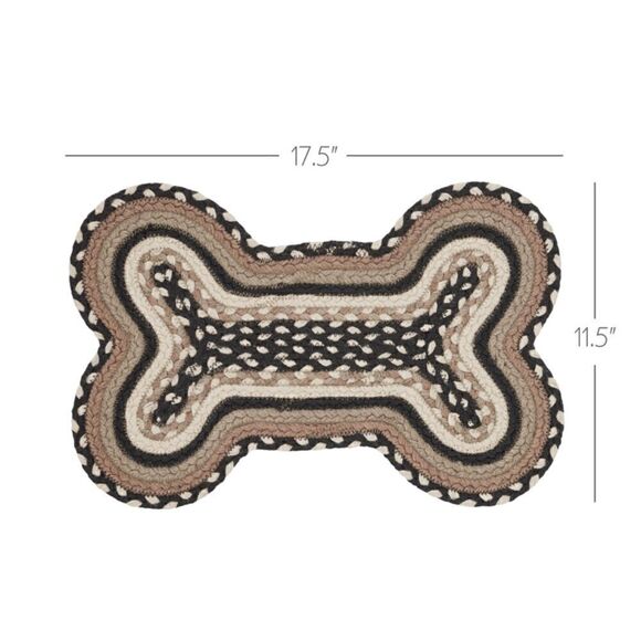 Farmhouse Jute Braided Dog Bone Shaped Rug Indoor Outdoor Country Pet Puppy - Picture 2 of 3